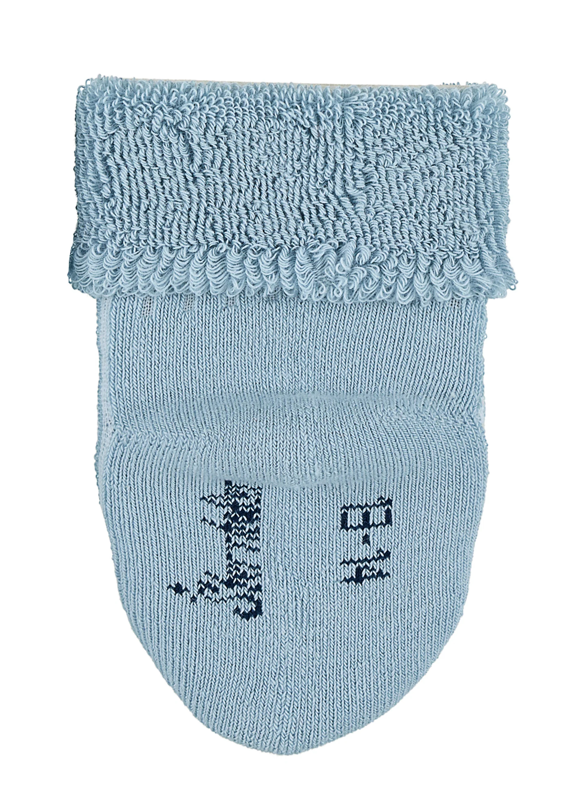 Babysocken uni mit Rippstruktur, Vollplüsch innen
