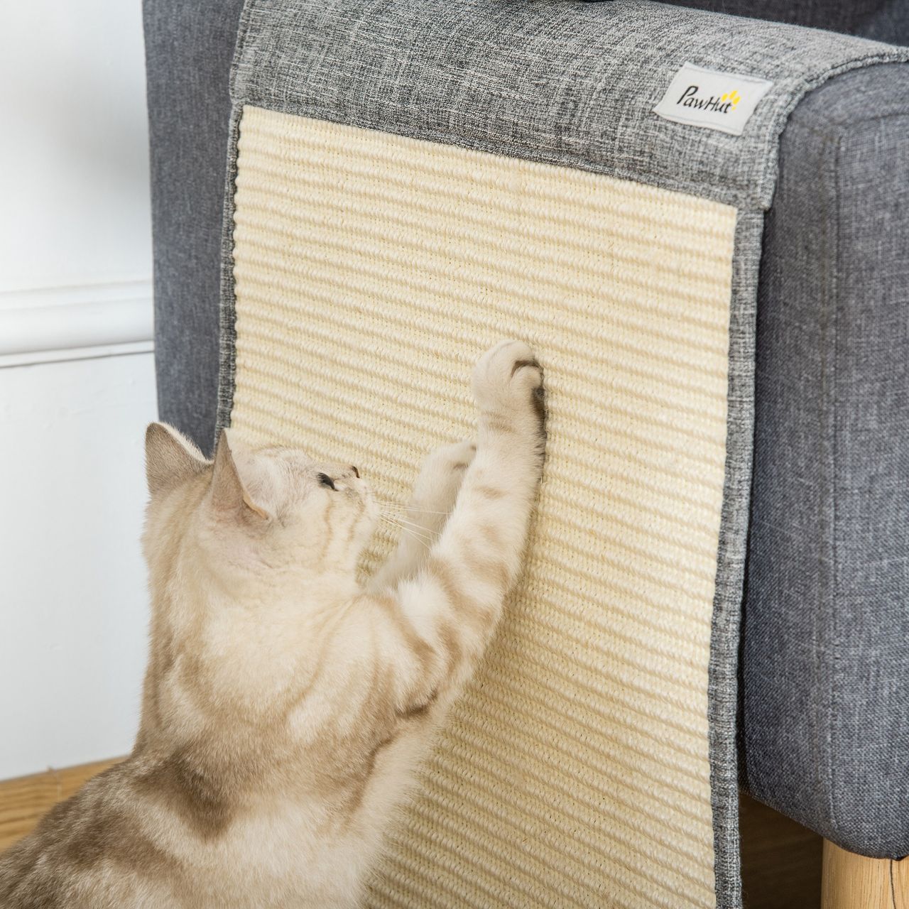 PawHut Kratze Brett Kratzbaum Katzenspielzeug Sisal Polyester Grau