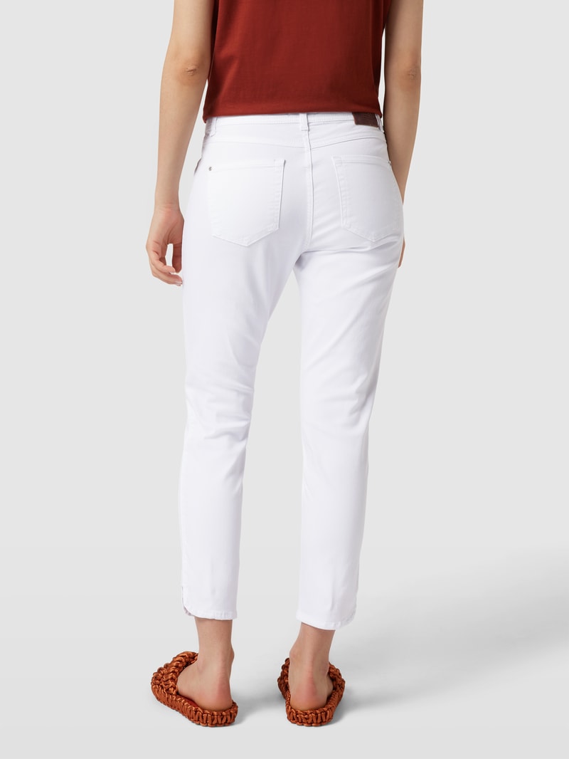 Jeans mit Label-Patch Modell 'ORNELLA' in weiß