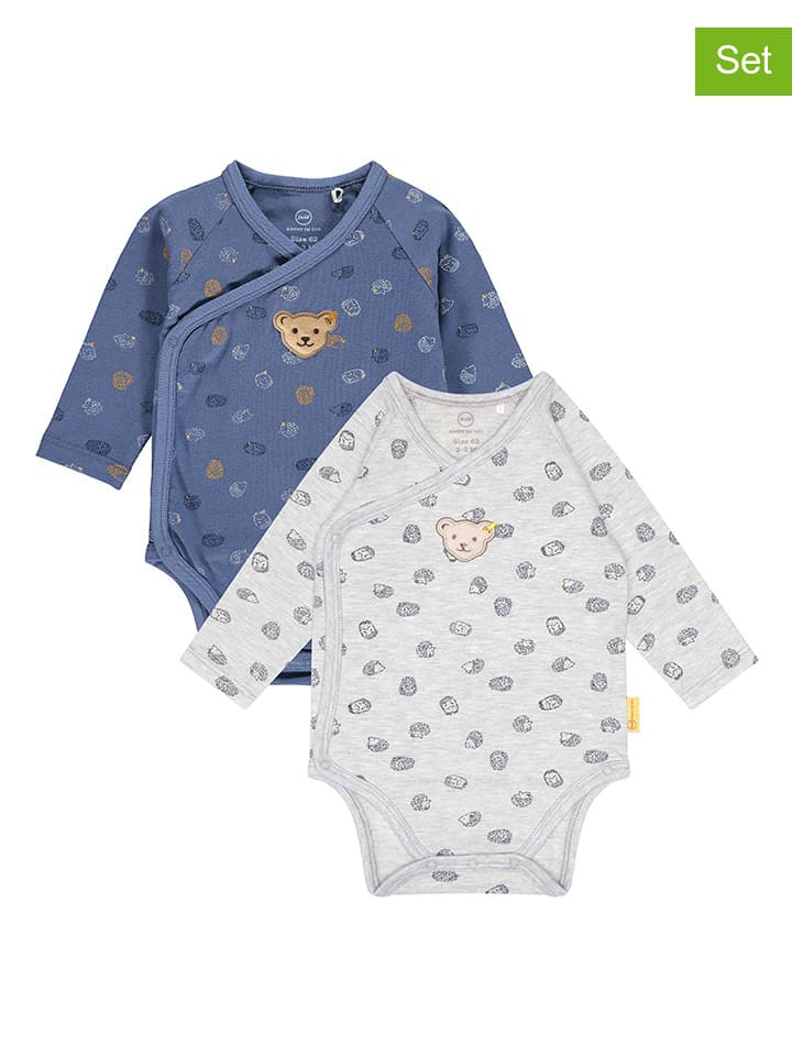 Steiff 2er-Set: Bodys in Hellblau/ Blau günstig kaufen