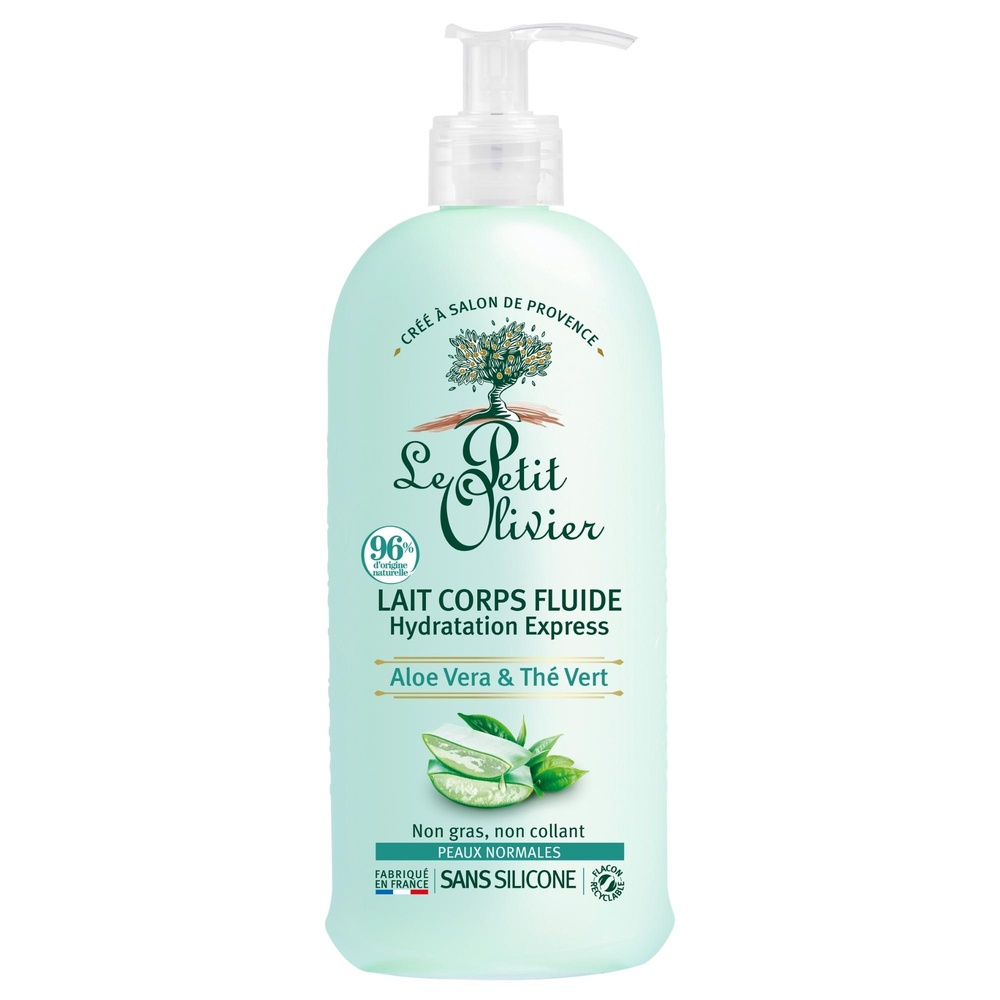 le petit olivier Lait Corps Fluide Hydratation Express Aloe Vera & Thé Vert Lait Corps - Peaux Normales à Sèches