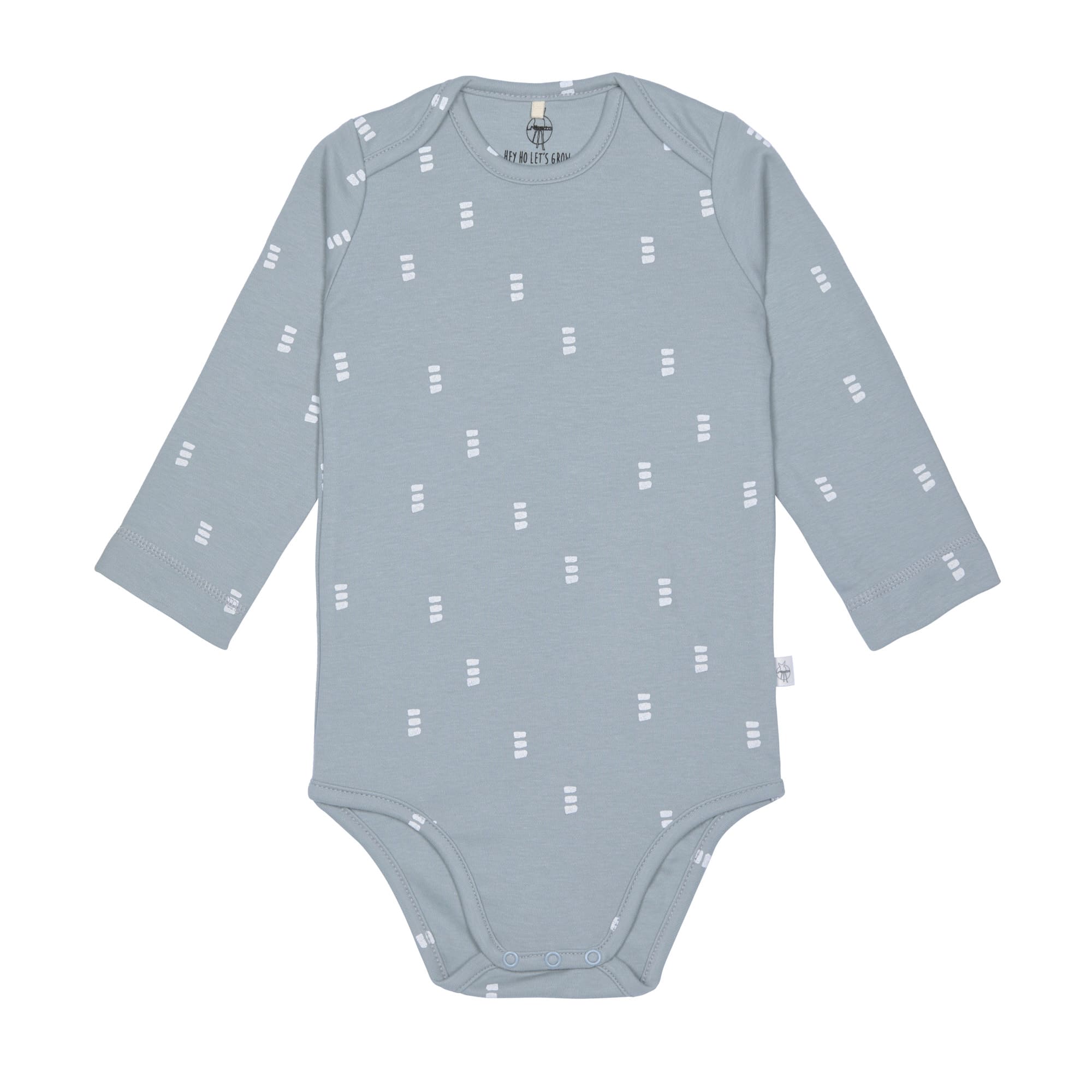 Baby Body langarm - Bio Baumwolle, Blocks, Hellblau