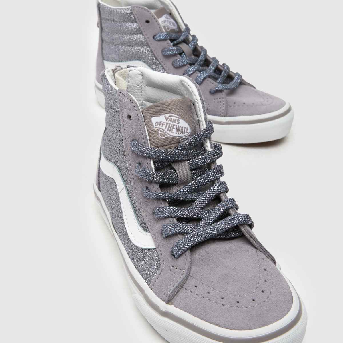 Vans grå sk8-hi dragkedja flickor junior träningsskor