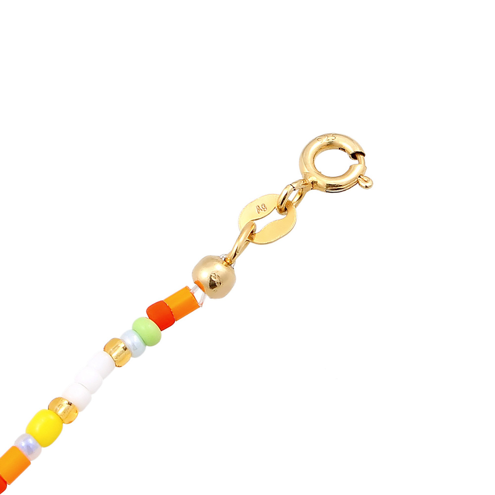 Elli Elli Collier Femmes Choker Peace Pendentif Beads Boho en argent sterling 925 plaq collier