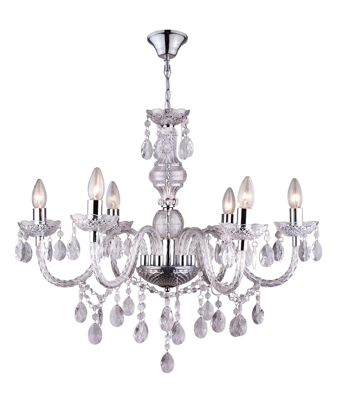 Globo Lighting - CUIMBRA I - Luster Metall verchromt, 6x E14