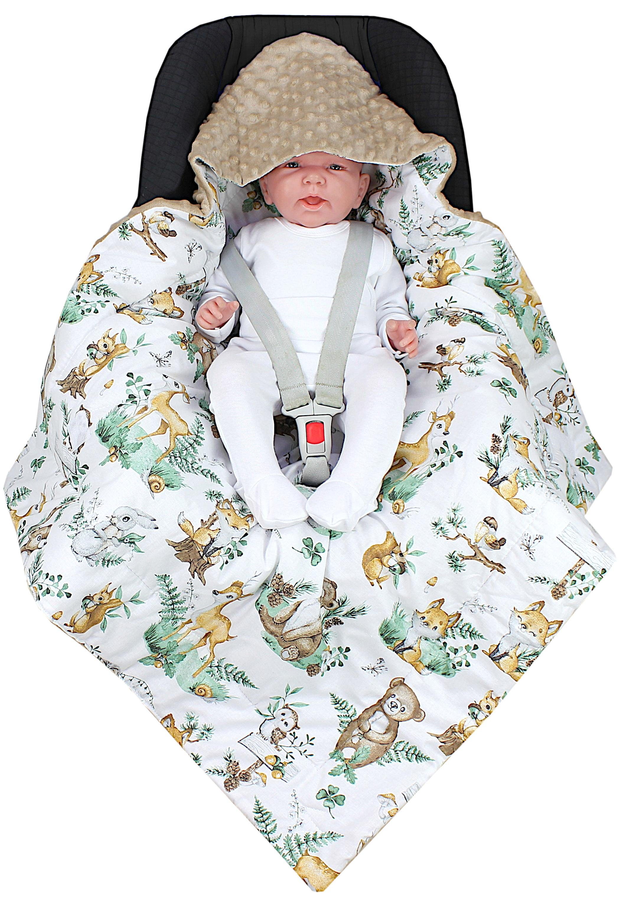 Einschlagdecke Baby Winter Einschlagdecke für Babyschale Wattiert Minky, TupTam