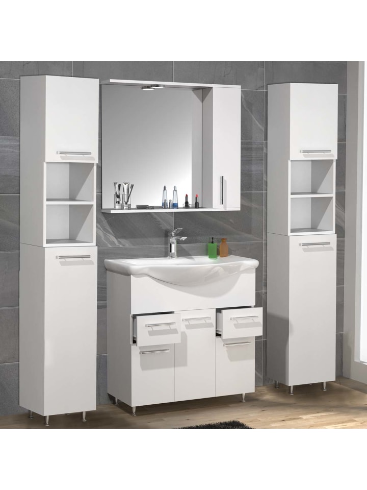 ebuy24 Badmöbelset LisaloXL Weiß 135 x 45 cm günstig kaufen onesize