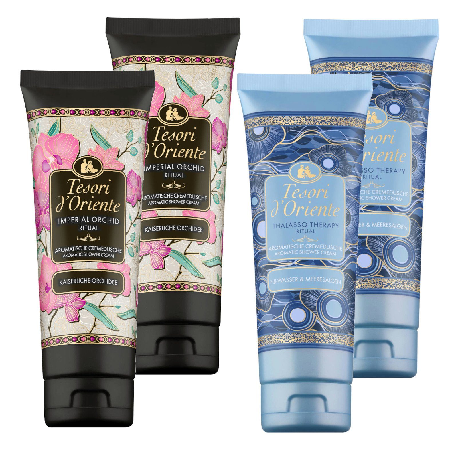 Tesori d´Oriente Duschgel Duftset: 2x Cremedusche Imperial Orchid & 2x Cremedusche Thalasso