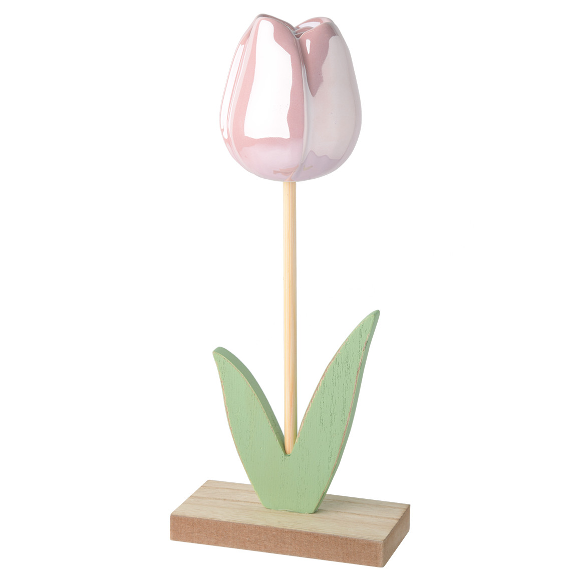 Deko-Aufsteller Tulpe mit Holzfuß