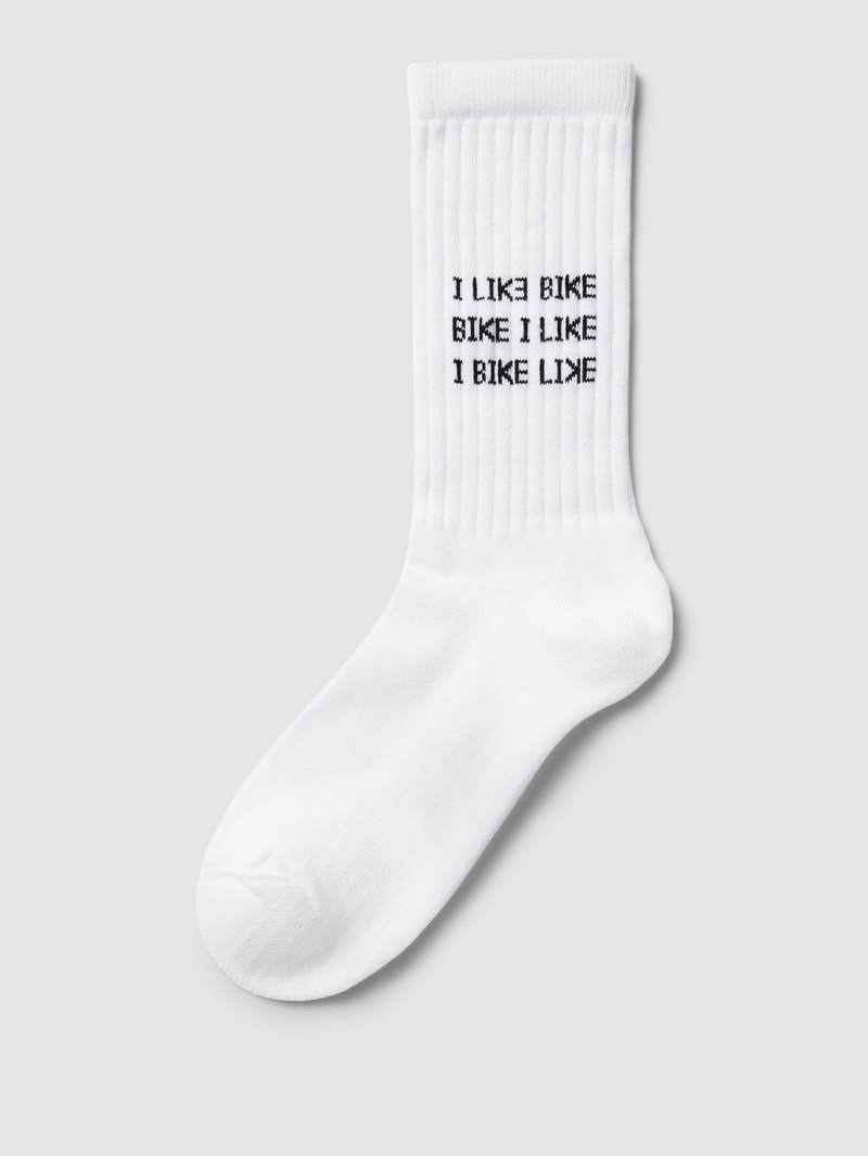 Socken mit Statement-Print Modell 'Saamus' in weiß