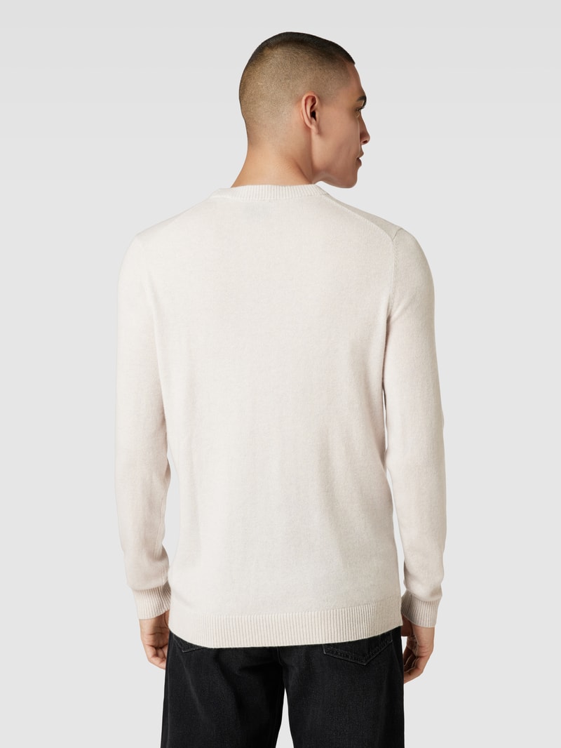 Strickpullover aus Kaschmir mit Rundhalsausschnitt in ecru meliert