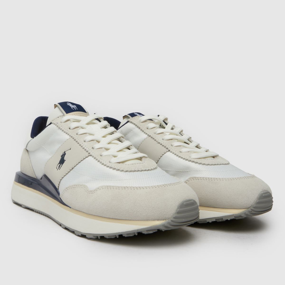 Polo Ralph Lauren – Train 89 – Vita och marinblå sneakers