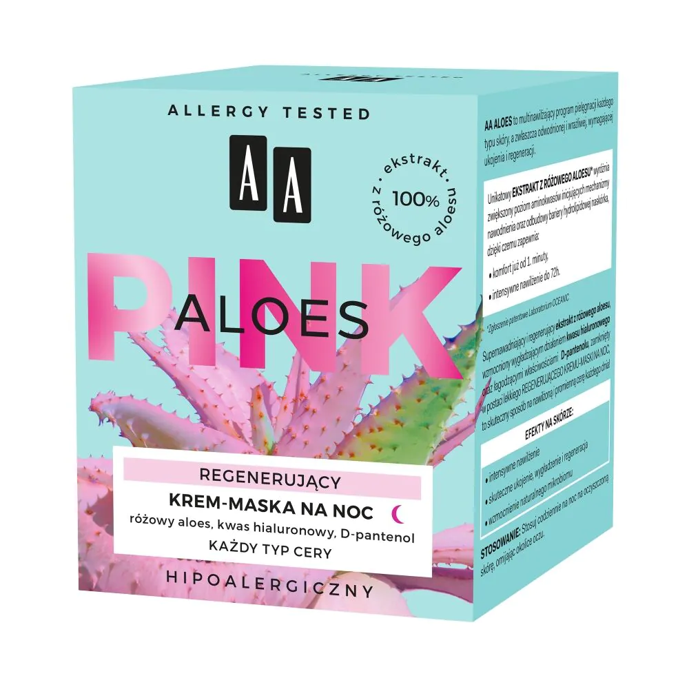 AA Aloes Pink regenererende natcreme-maske