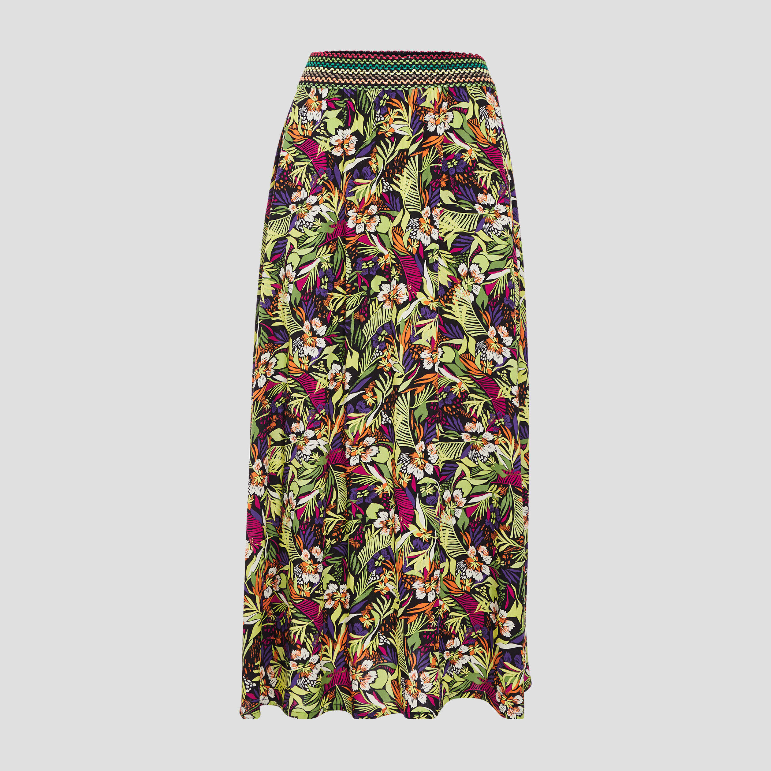 Jupe midi évasée noir femme | Cache Cache