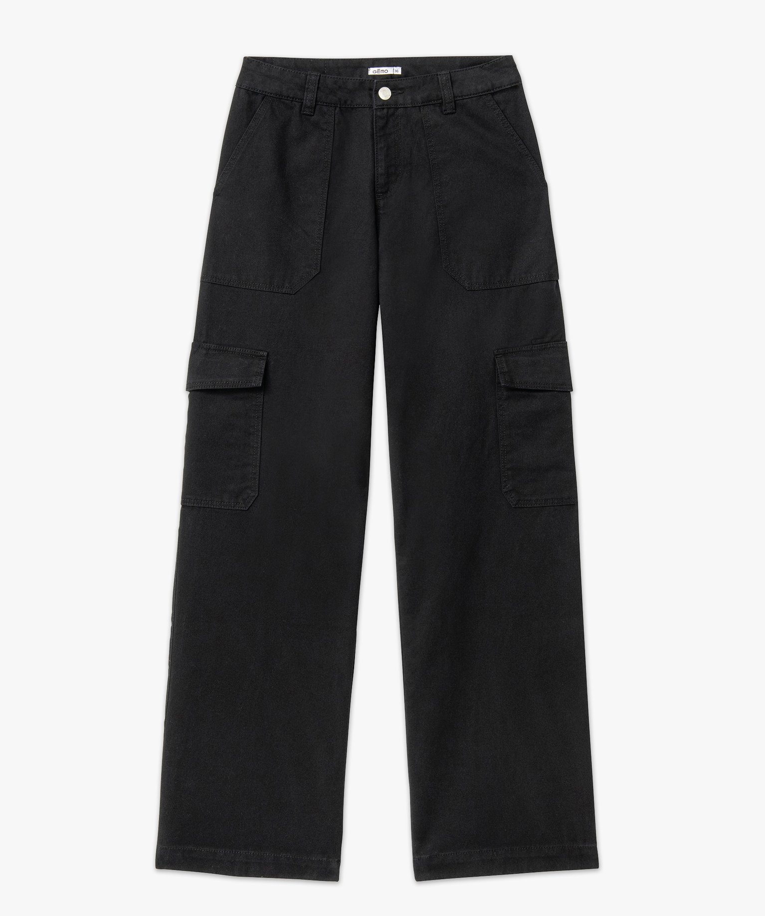 Pantalon large coupe baggy femme noir | GEMO