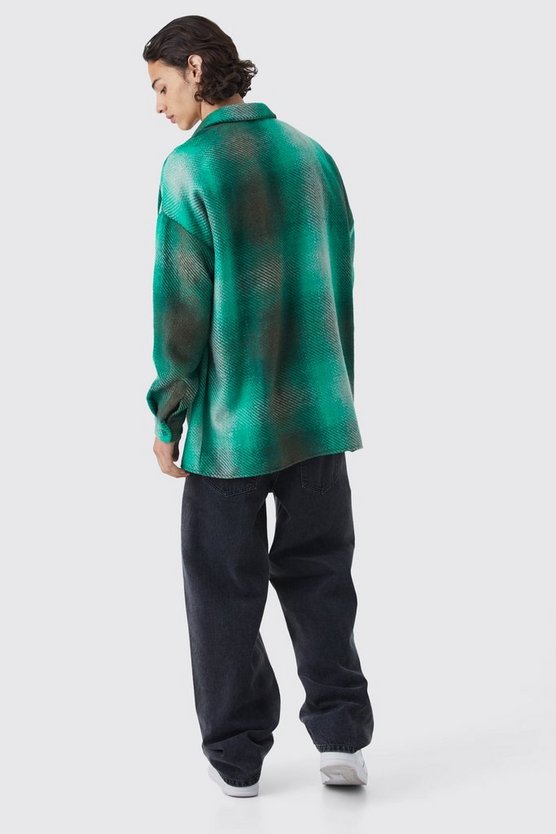 Kariertes Oversize Overshirt mit Knopfleiste