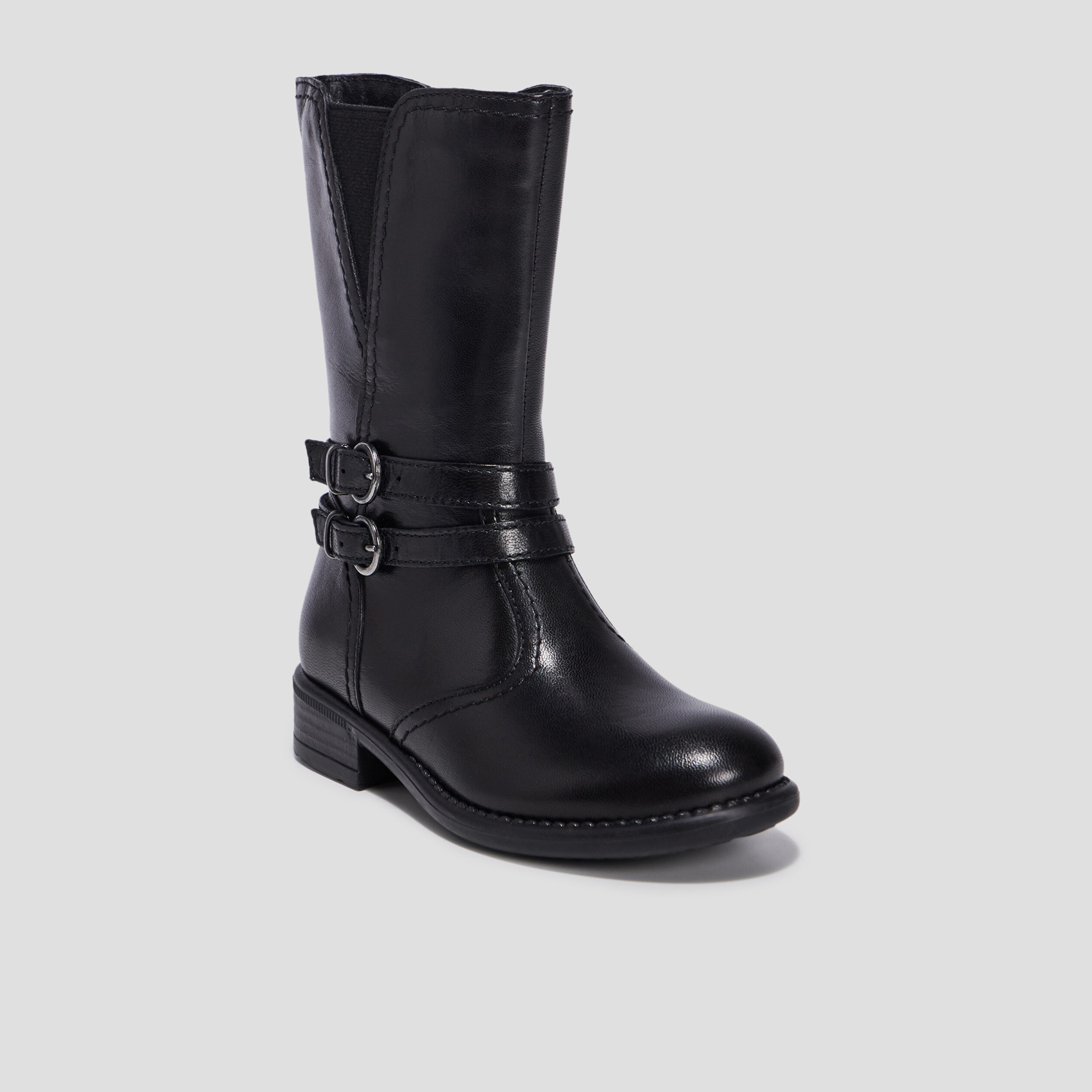 Bottes en cuir noir fille | La Halle