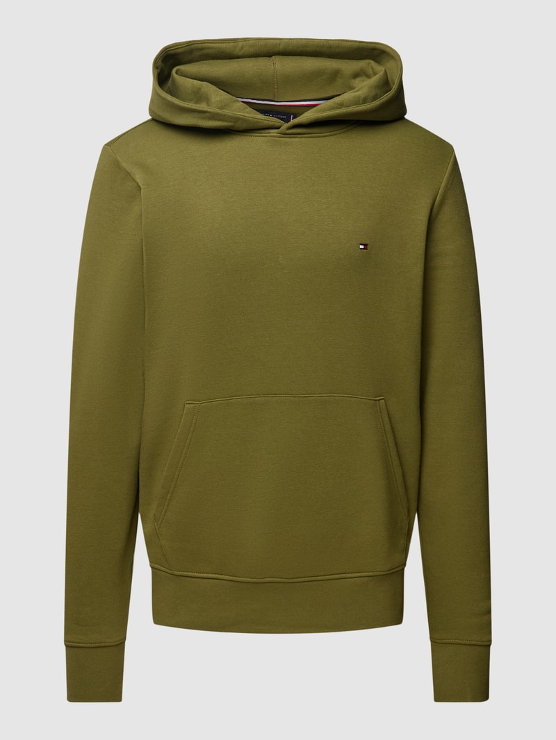 Hoodie mit Logo-Stitching Modell 'FLAG' in olivgrün
