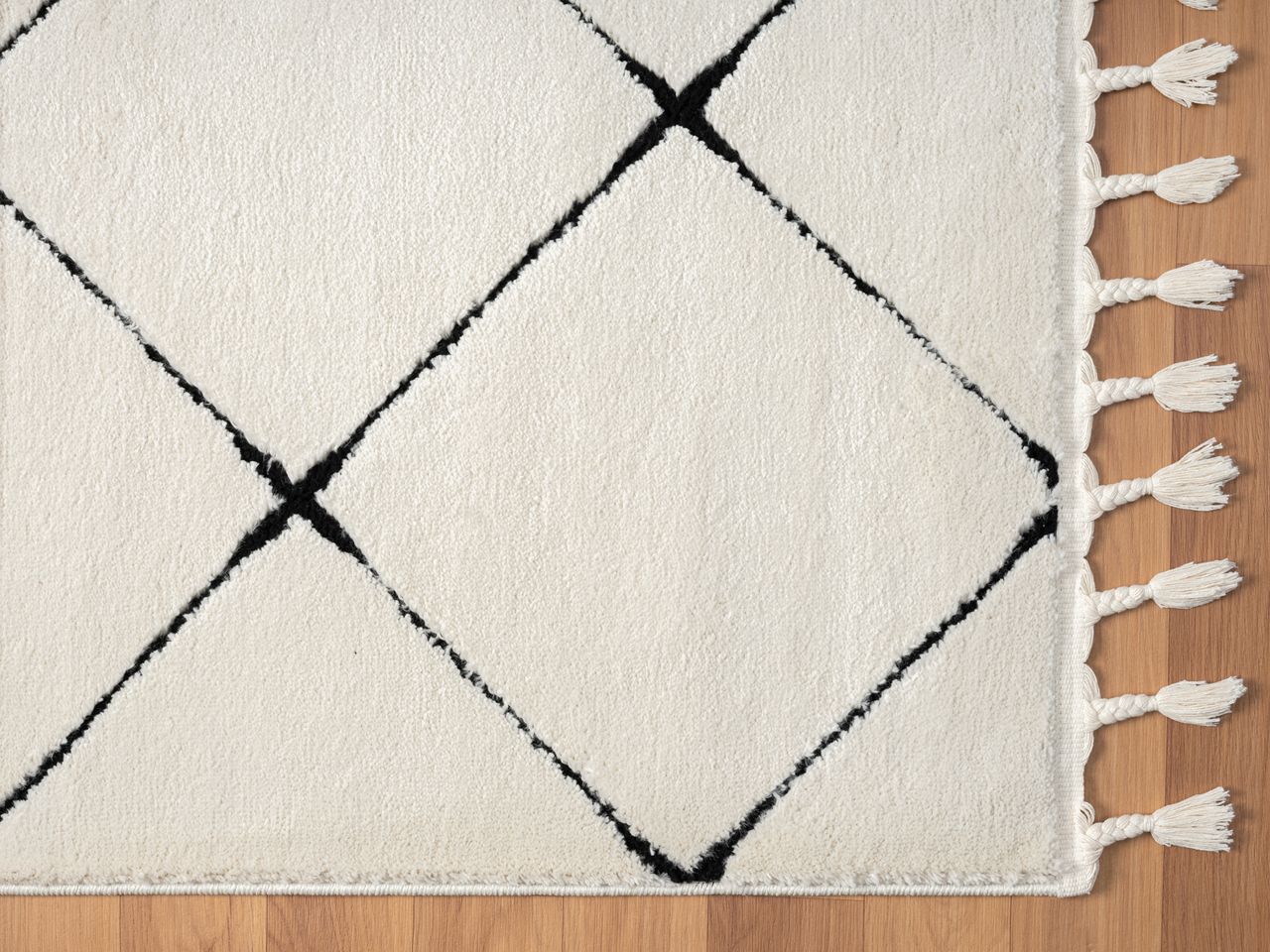 MyFlair Teppich Moroccan Divine, 190 cm x 240 cm, Farbe weiß, rechteckig, Florhöhe 19mm