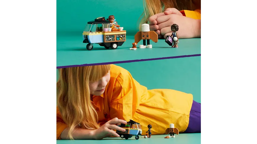 LEGO Friends 42606 Rollendes Café, Kleines Set mit Bäckerei-Spielzeug
