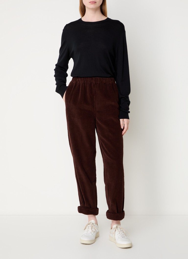 Manšestrové kalhoty s vysokým pasem a rovným střihem American Vintage
