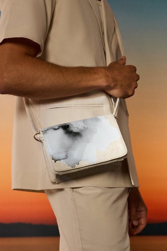 Weiße Twill Schultertasche