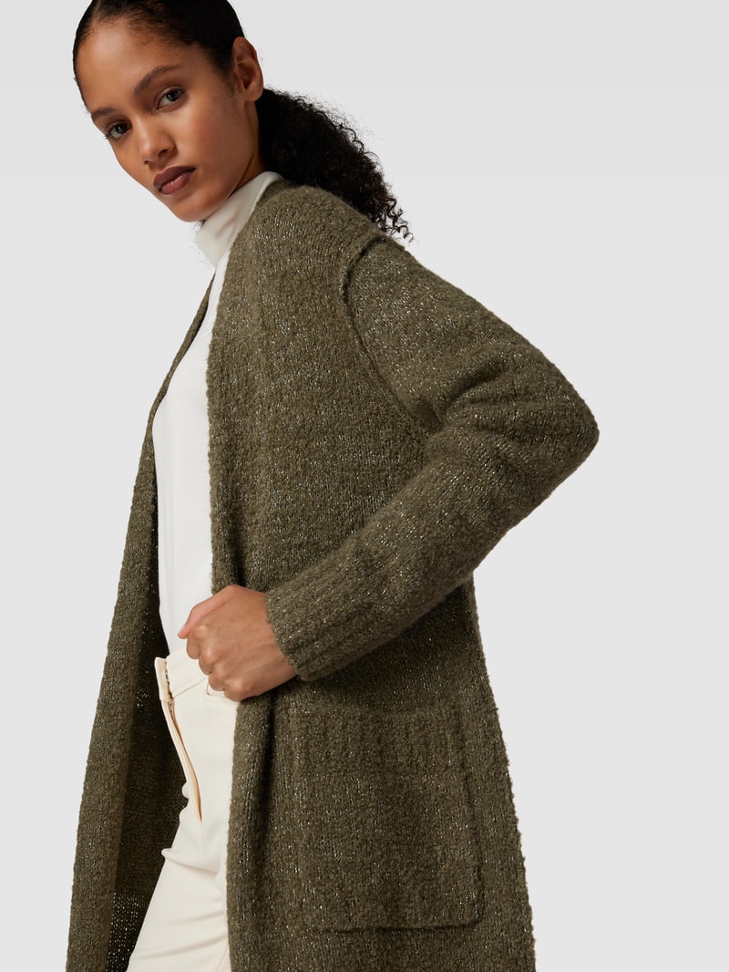 Strickjacke mit Seide-Anteil in khaki