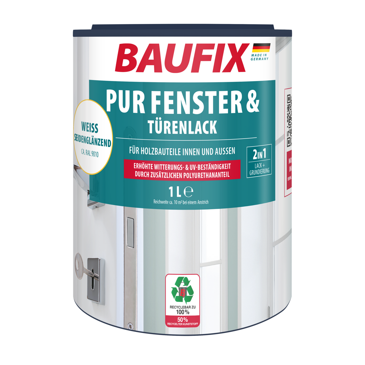 Baufix PUR Fenster- & Türenlack weiß seidenglänzend
