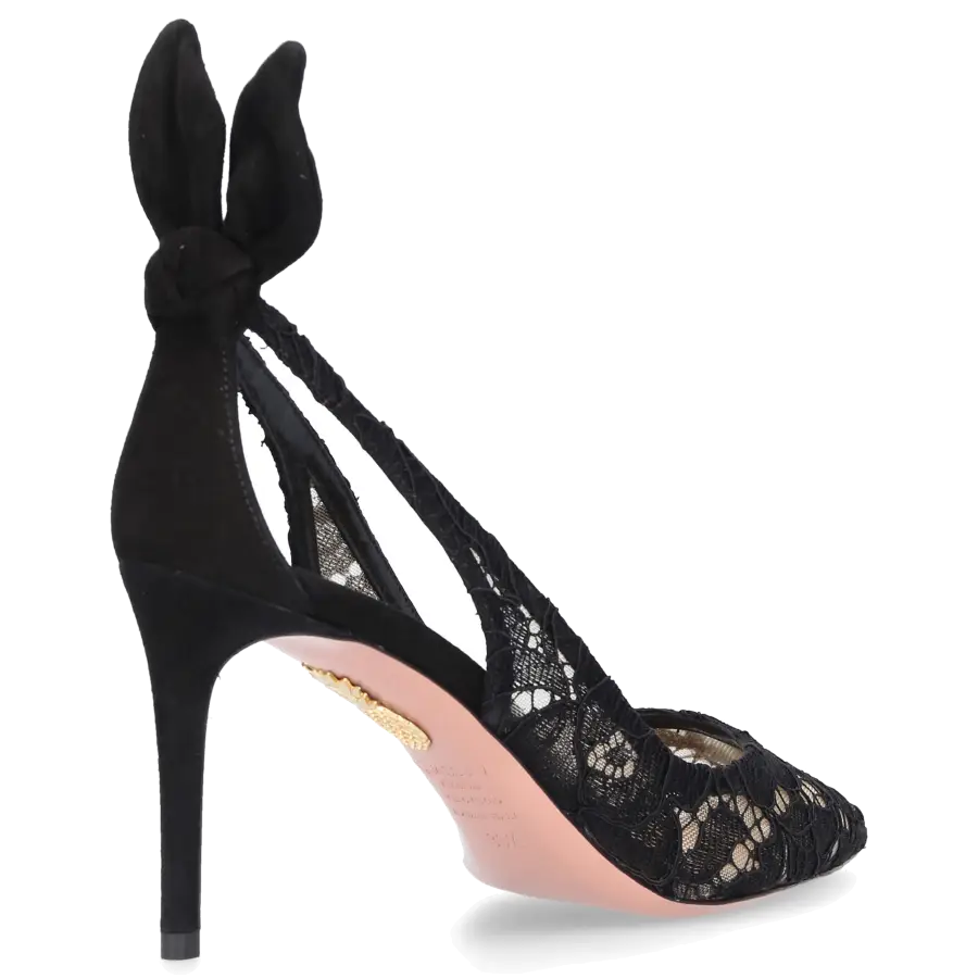 Aquazzura - Pumps BOW TIE 85 Spitze - schwarz