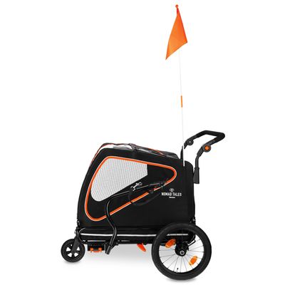 Nomad Tales Spirit Bike Trailer, ebony / tangerine