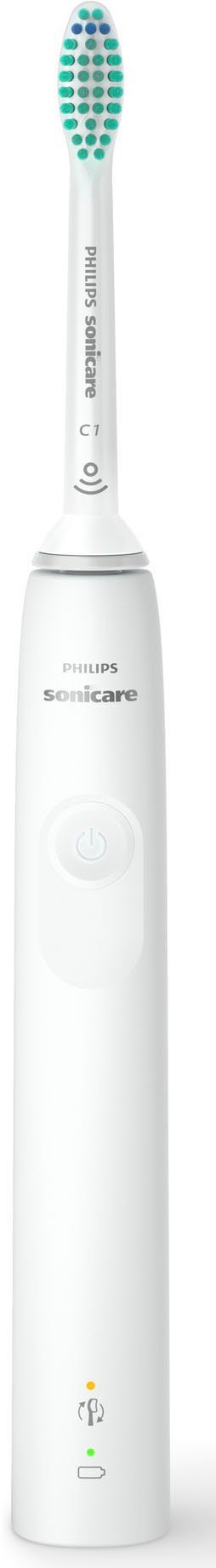 Philips Sonicare Elektrische Zahnbürste Series 3100 HX3673, Aufsteckbürsten: 1 St., mit Schalltechnologie, 4-Quadranten-Timer und 2-Minuten-Timer