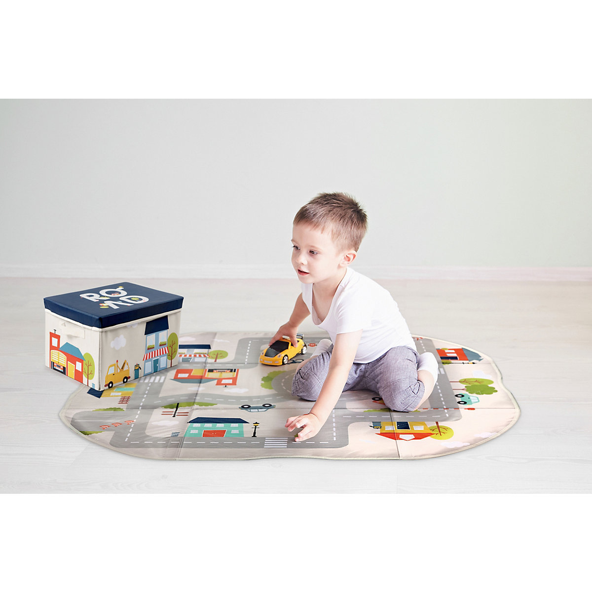 Spielteppich und Aufbewahrungsbox, Playbox - Motiv Stadt