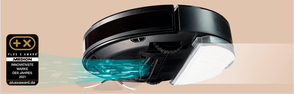 Medion® Nass-Trocken-Saugroboter MD 20040 X40 SW, 30 W, App und Alexa Steuerung, Betriebszeit bis zu 110 min