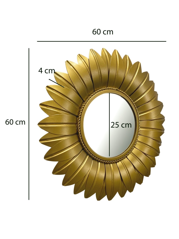 KADIMA DESIGN Wandspiegel Sonnenblume 60 cm Metall Design Hängespiegel , Eisen günstig kaufen onesize