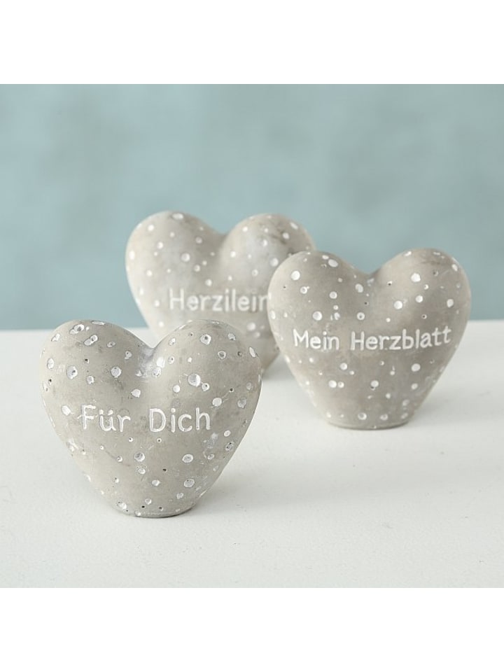 Boltze Dekoaufsteller Gracey Hearts in grau günstig kaufen