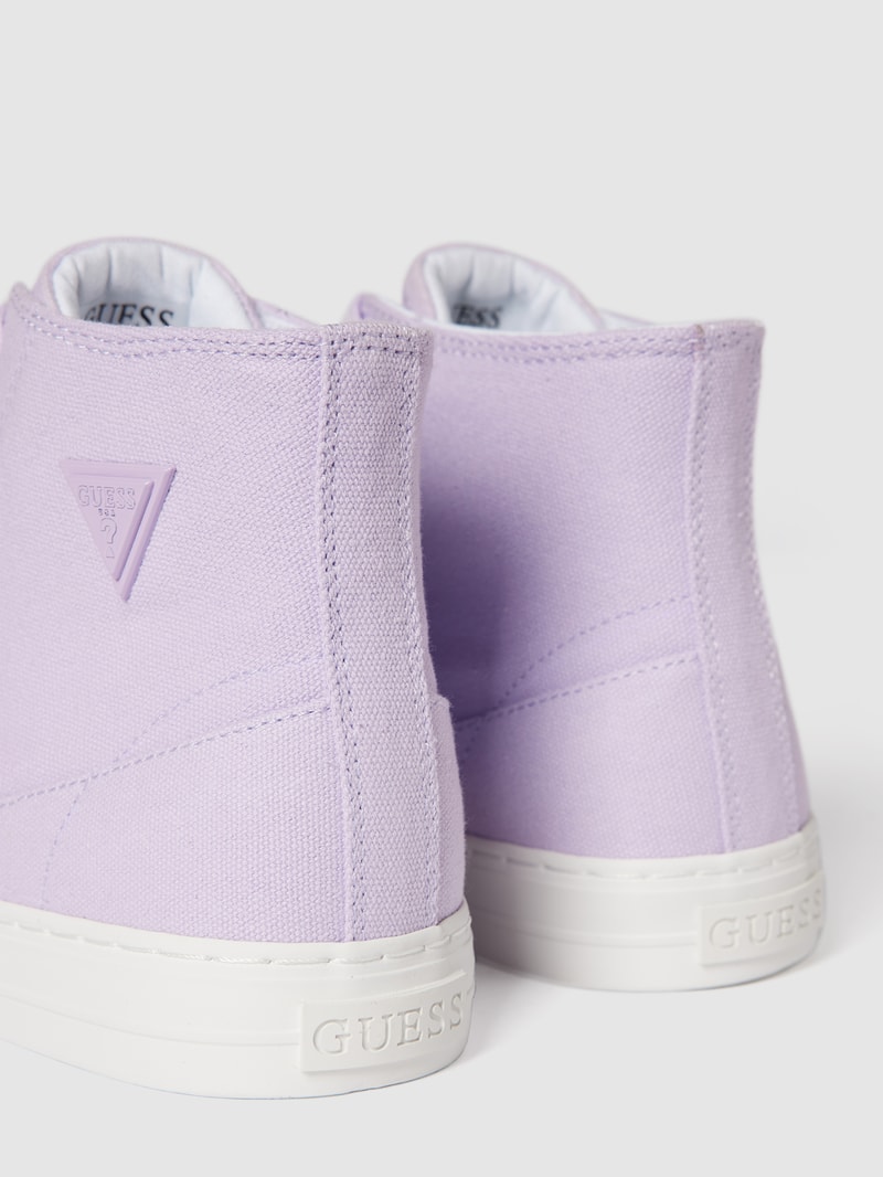 High Top Sneaker mit Label-Applikation in lila