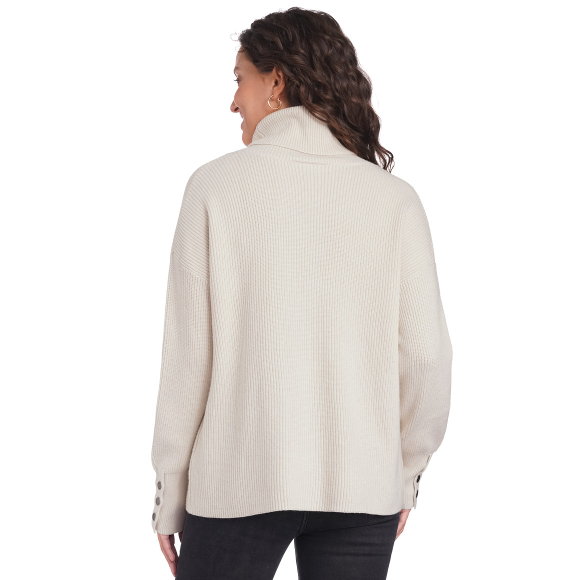 Damen Strickpullover mit Zierknöpfen