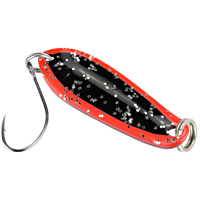FTM Trout Spoon Boogie (1,6 g, Schwarz/Rot Glitter UV)