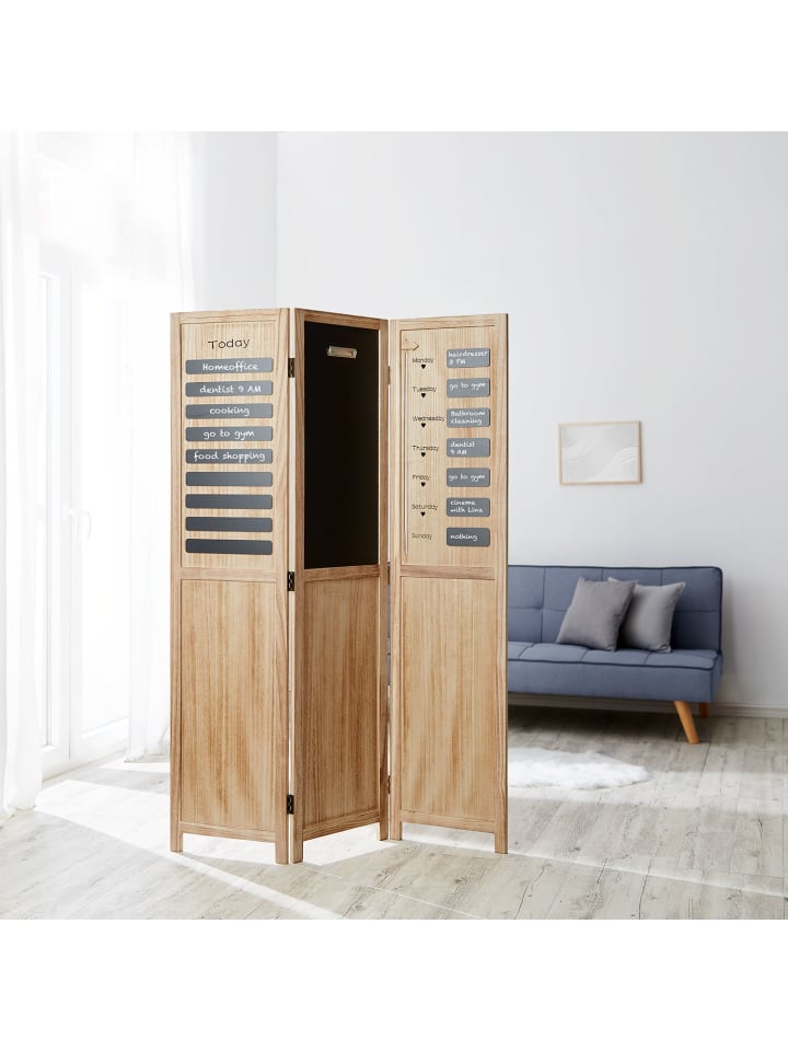 Homestyle4u 3-tlg. Paravent in Braun 120x170 günstig kaufen onesize