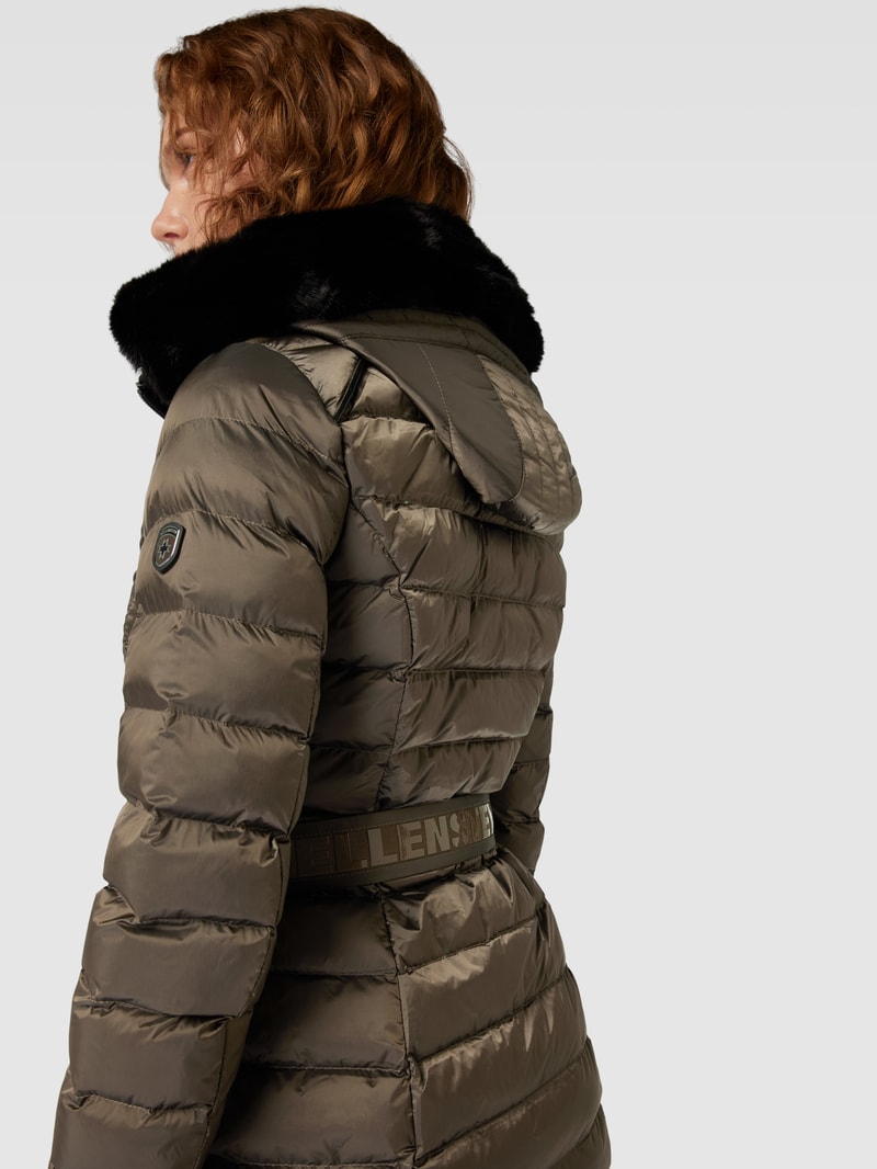 Funktionsjacke mit Kunstfellbesatz Modell 'ABENDSTERN' in taupe