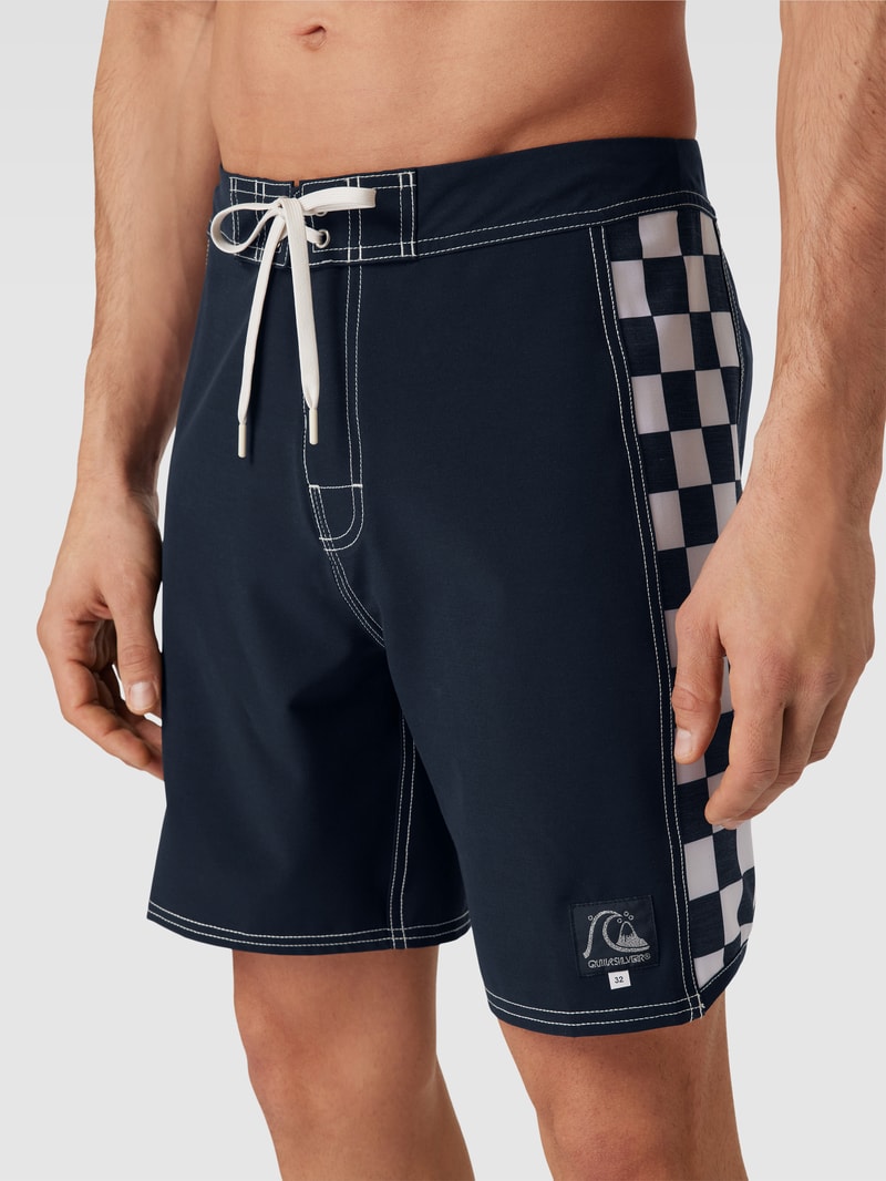 Badehose mit Label-Detail Modell 'ORIGINAL ARCH' in schwarz