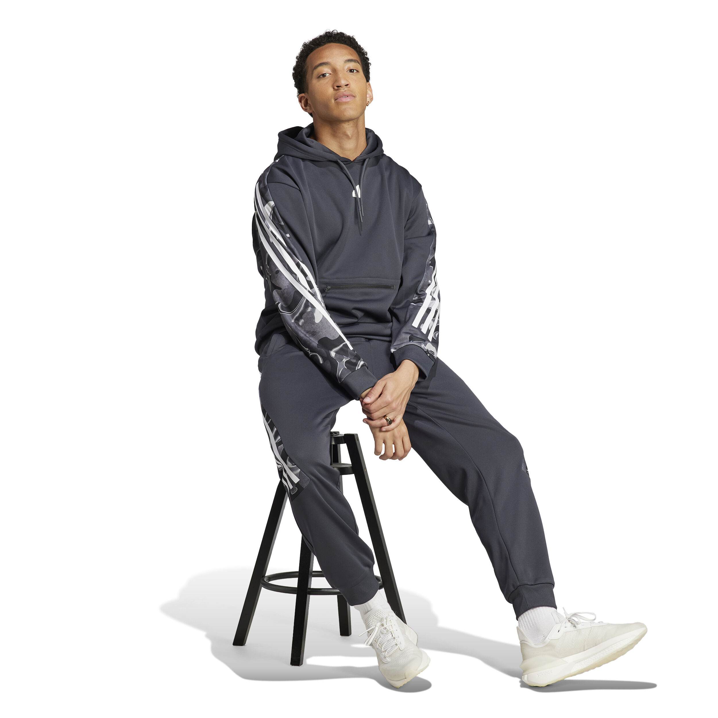 Future Icon AOP Hoody Herren - Schwarz, Weiß