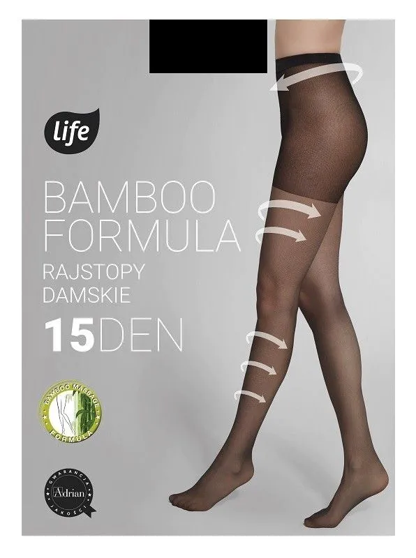 Женске хулахопке Life Bamboo Formula, 15 Den, величина 2, црне