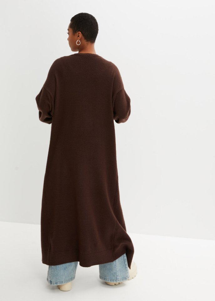 Oversize-Strickjacke in Midilänge