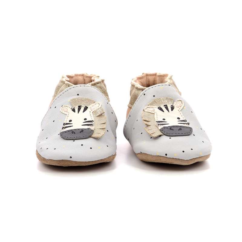 Chaussons cuir tannage vegetal Cute Zebra