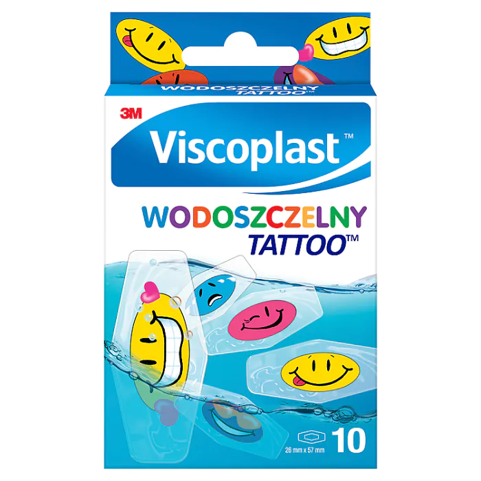 Adesivos Viscoplast Tattoo, à prova d'água, para crianças, 2,6 x 5,7 cm