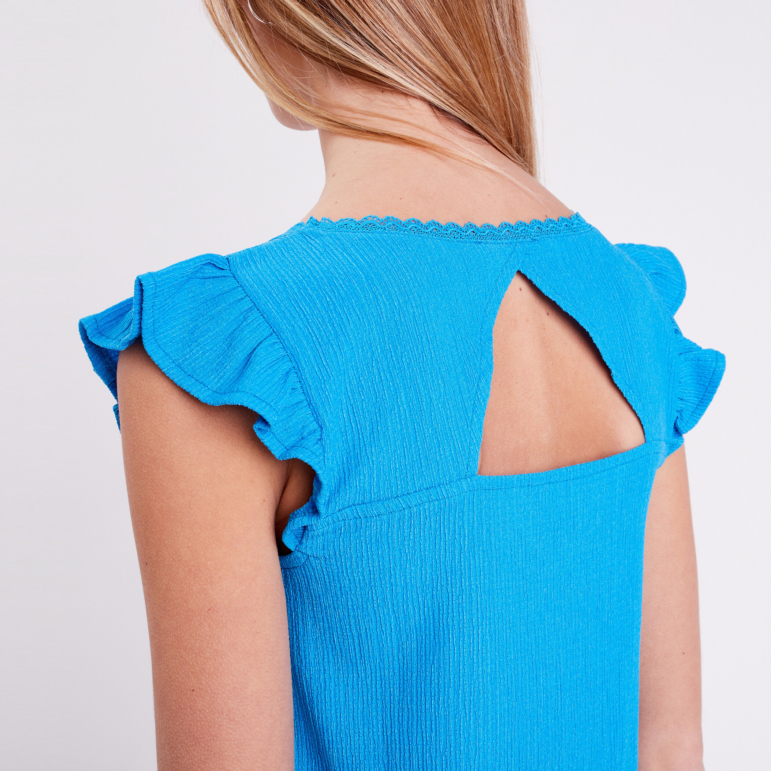 Blouse manches courtes bleu femme | Cache Cache