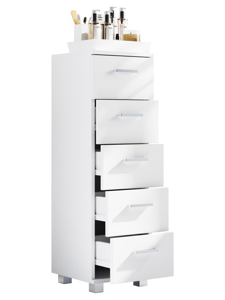 VCM  Holz Badmöbel Schubladen Badschrank Kommode Zalo M in Weiß günstig kaufen onesize