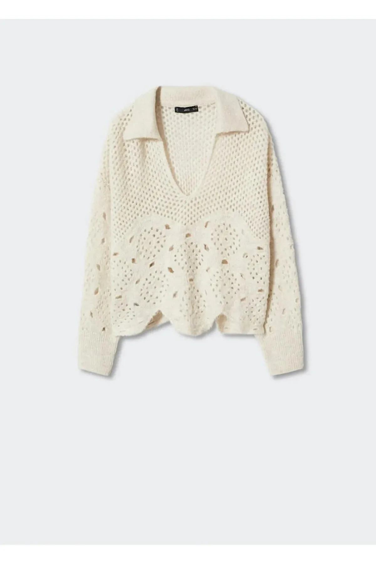 MANGO  Ecrufarbener Damenpullover 37075959