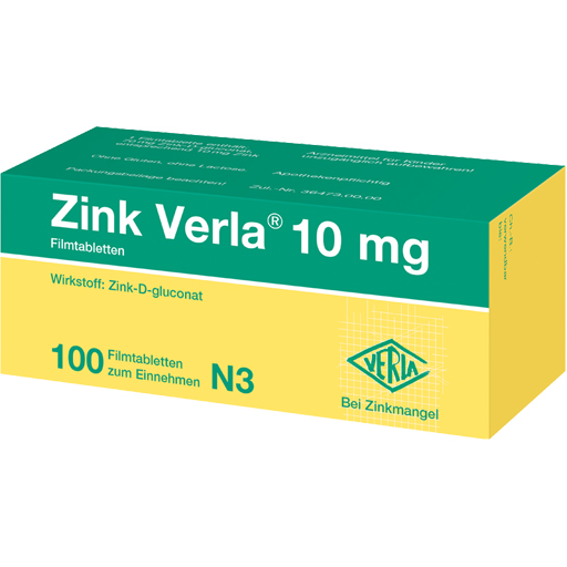 ZINK VERLA 10 mg Filmtabletten  100 St  Filmtabletten